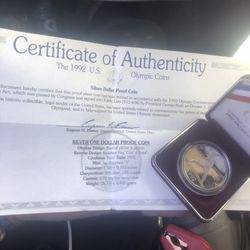 US 1992 Olympic Coin W/ Certification 