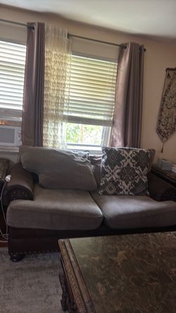 3 set gray couches pillows & rug !