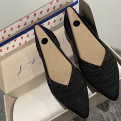 Rothy’s The Point Heather Black Shoes Size 7.5 -NEW Never Worned