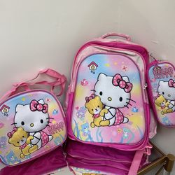 Hello Kitty 3pcs Backpack Set, New