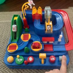 Car Racetrack Toy With Helicopter