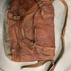 Tough Jeansmith Leather/canvas messenger bag
