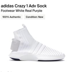Adidas Crazy 8,  1 ADV Sock, ✅**Size 8.5**✅