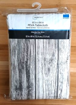 Mainstays Vinyl Tablecloth Woodgrain PEVA Tablecloth 60 x 84 Polyester Backing