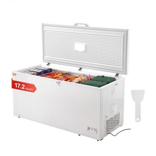 Chest Freezer, 17 Cu.ft Freestanding Top Open Door Commercial Chest Freezers, Large Deep Freezer with 4 Removable Baskets, Locking Lid, Adjustable Tem