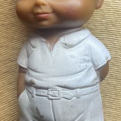 Vintage 1962 Edward Mobley Dark Skinned Boy And Frog Vinyl Doll Squeaker 