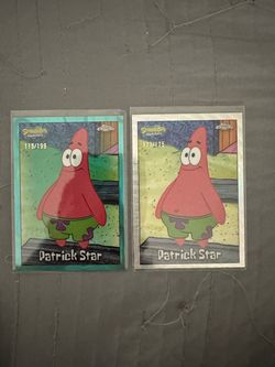 SpongeBob Topps Chrome Patrick Star Aqua Lava Refractor /199  Wave Refractor /175