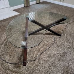 3 Table Set Glass And Wood