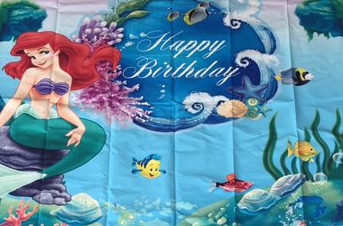 Little Mermaid Birthday Backdrop