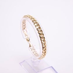 10k Yellow Gold 7.5mm Cuban Link Bracelet 7.75''