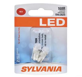 Sylvania LED Light 168R Also Fits 194/2825 Two Lamps Red Off Road 12.8V / 0.6W