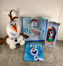 Disney Frozen Olaf Bundle – Plush, Book, Figure, Bag