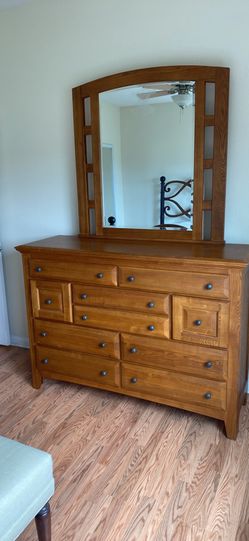 Solid wood dresser, mirror, nightstand set