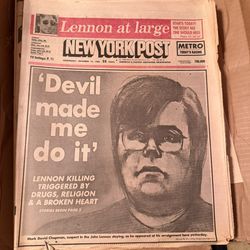 Original John Lennon assassination newspapers from December 1980.