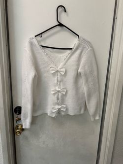 Women's White Lace Bow  size M