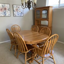 Extendable Dining Table And China Cabinet