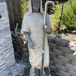 Marble Statue of a Arab Dressed Man with a Staff
