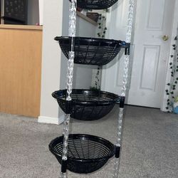 4-Tier Plastic Storage Basket Stand