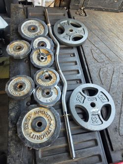 Weight Curl bar & plates