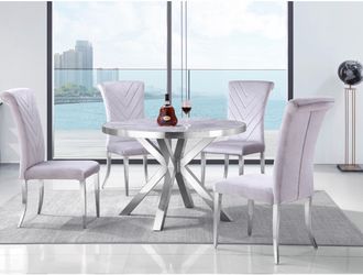 Luxury Marbled Table Chrome Legs Gorgeous! $499