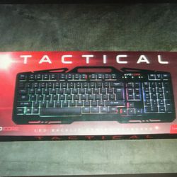 Tactical RGB LED Backlit Gaming USB Metal Keyboard by Evo Core for PC and Mac OS