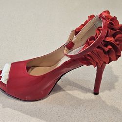 Zapatillas De Charol Rojo Talla 8