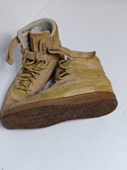 The PUMA Sky Women’s Contact Suede Hi-Top Shoes in Tan Brown  In Size 9.5
