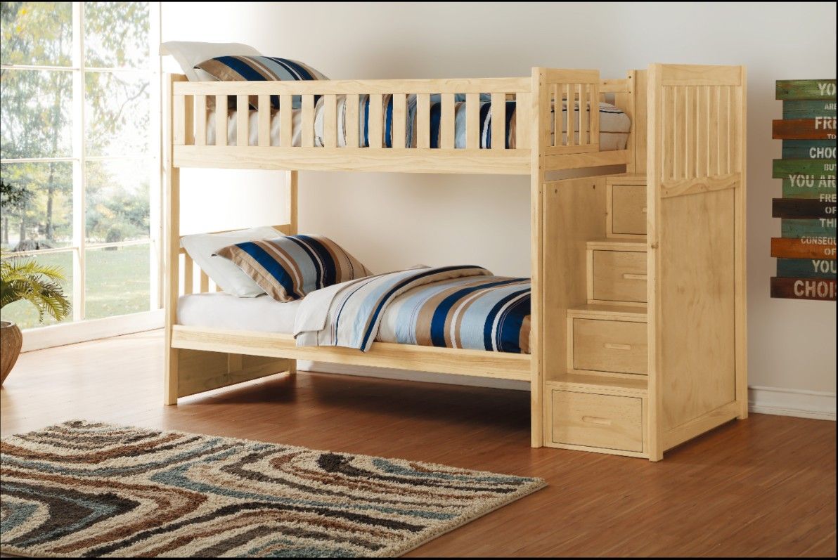Twin/Twin Step Bunk Bed 💥 Best quality furniture