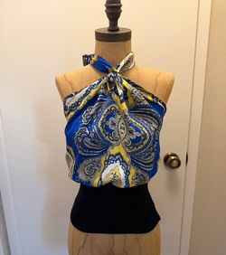 Draped halter top with fitted bottom small