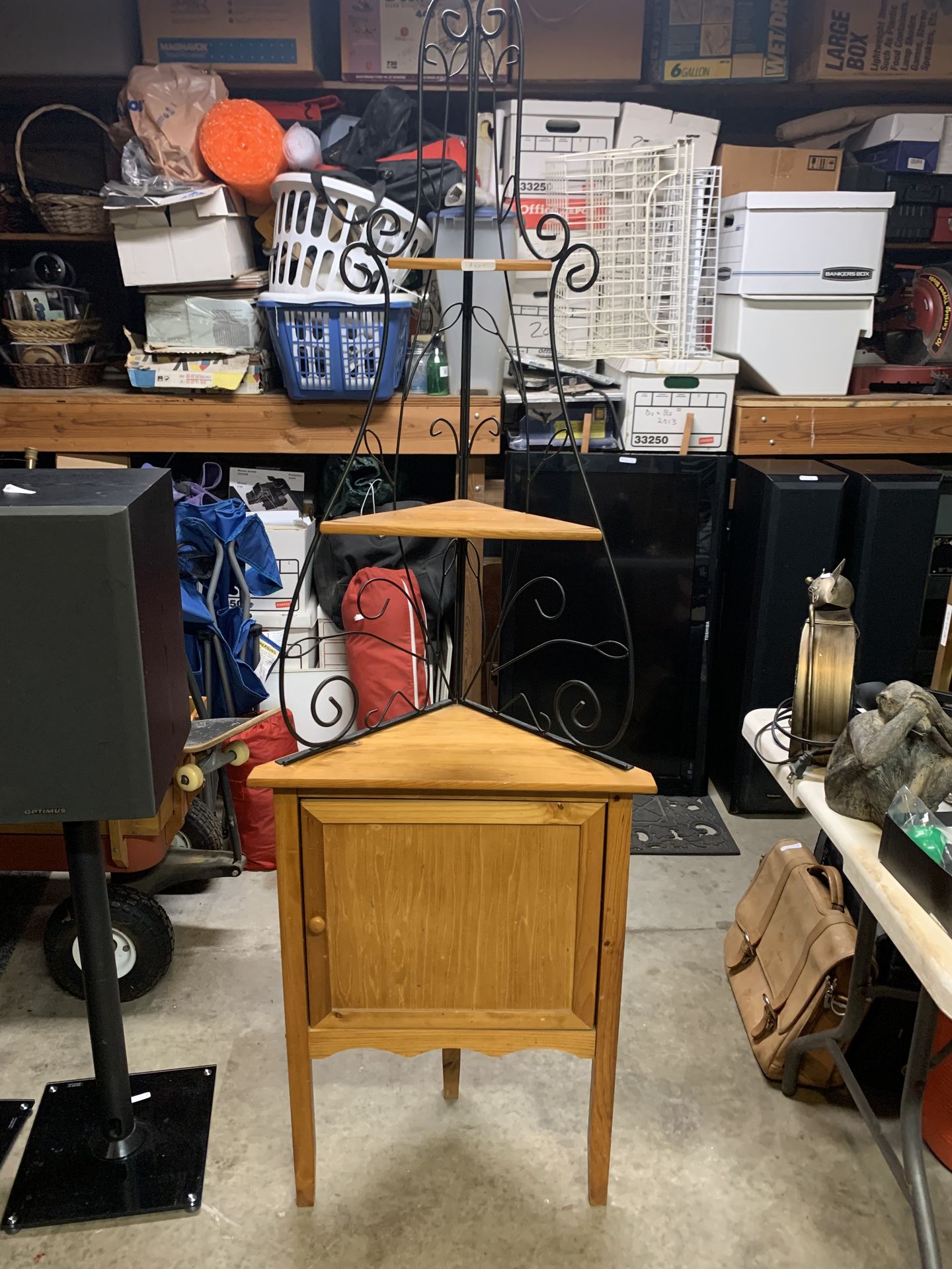 3 their shelf corner unit with bottom cabinet door