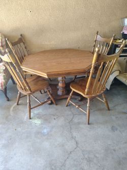 Table and chairs.