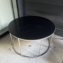 Black Glass Top Table 