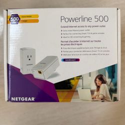 NETGEAR Powerline 500 XAVB5421 PassThru Extra Outlet Ethernet Adapter Kit NEW
