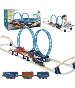 Train Set for Kids 69Pc Train Track Set with Trains and Accessories – Developmental Toy- All Aboard Train Set – 3 Years +