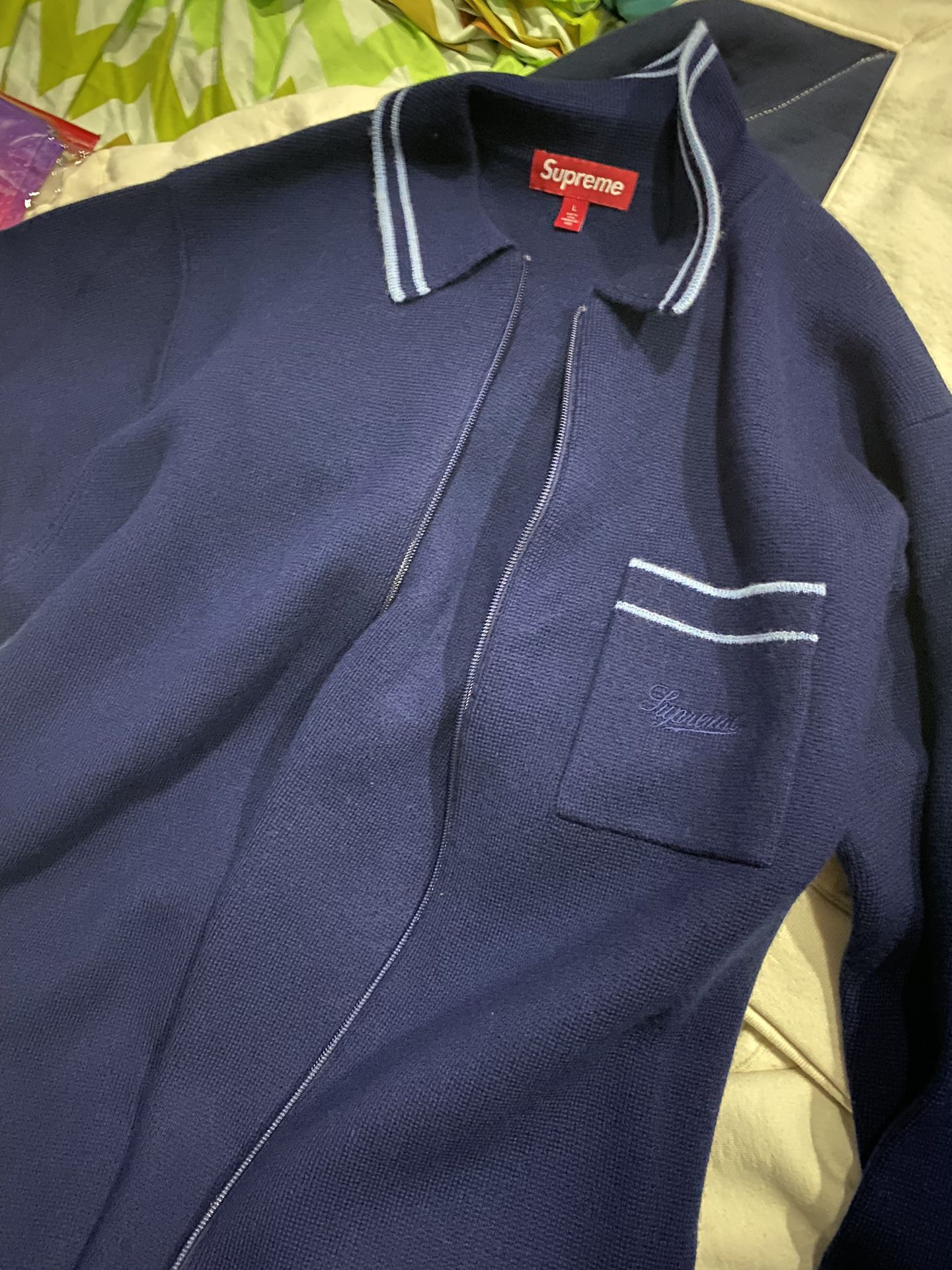 Supreme 25FW Stripe Zip Up Polo Sweater supreme 25F/W Stripe ZipUp