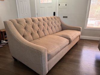 Custom Tufted Sofa + Oversized Accent Chair Set