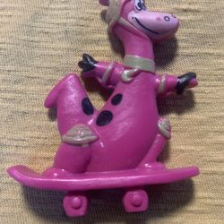 1991 Vintage Flintstones Dino On A Skateboard
