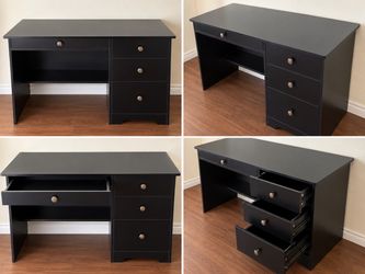 Black Desk with 4 Drawers – Great Home Office Desk