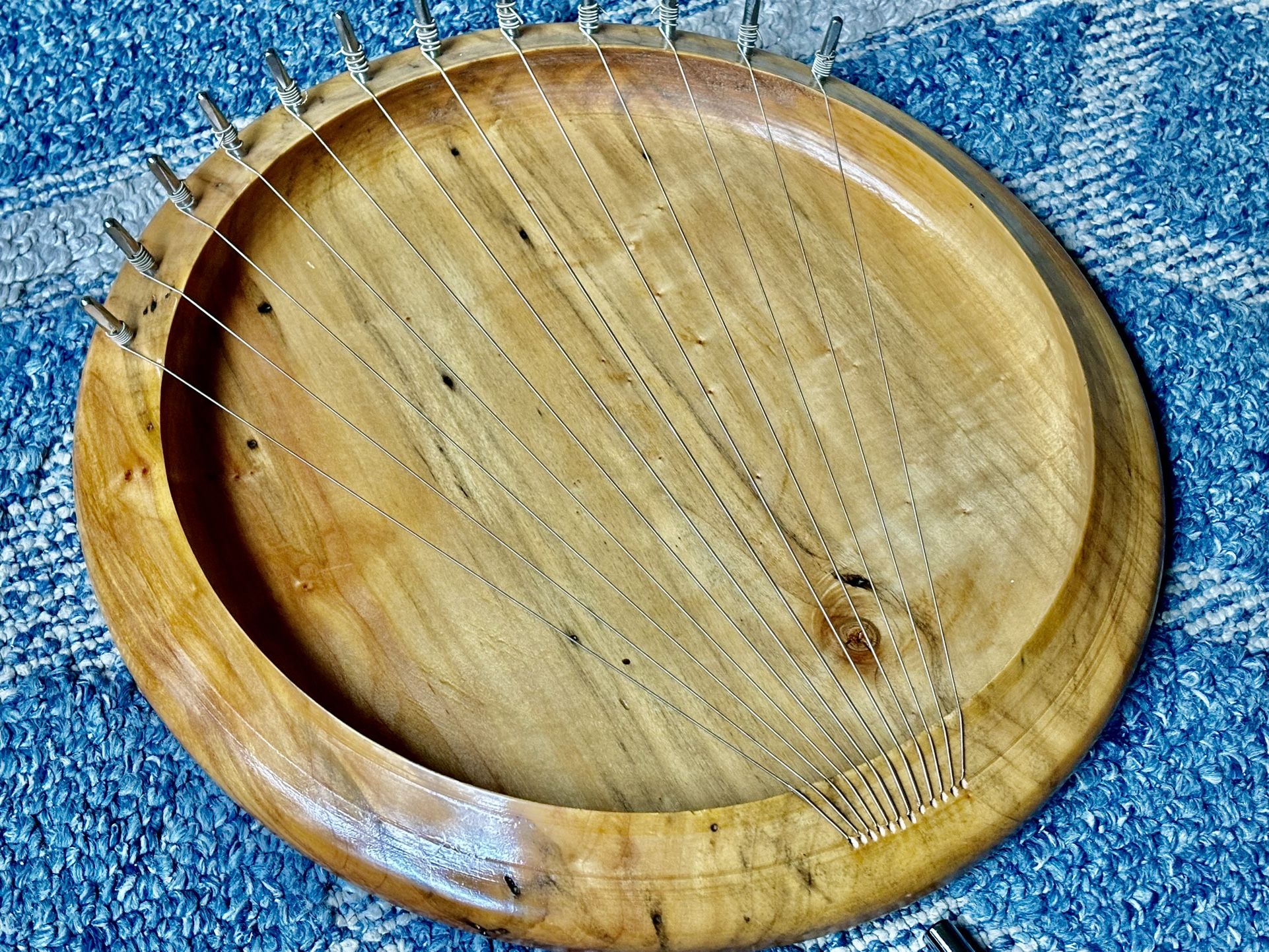 12-String Handmade Lyre Bowl Harp w/ Case and Tuner Key