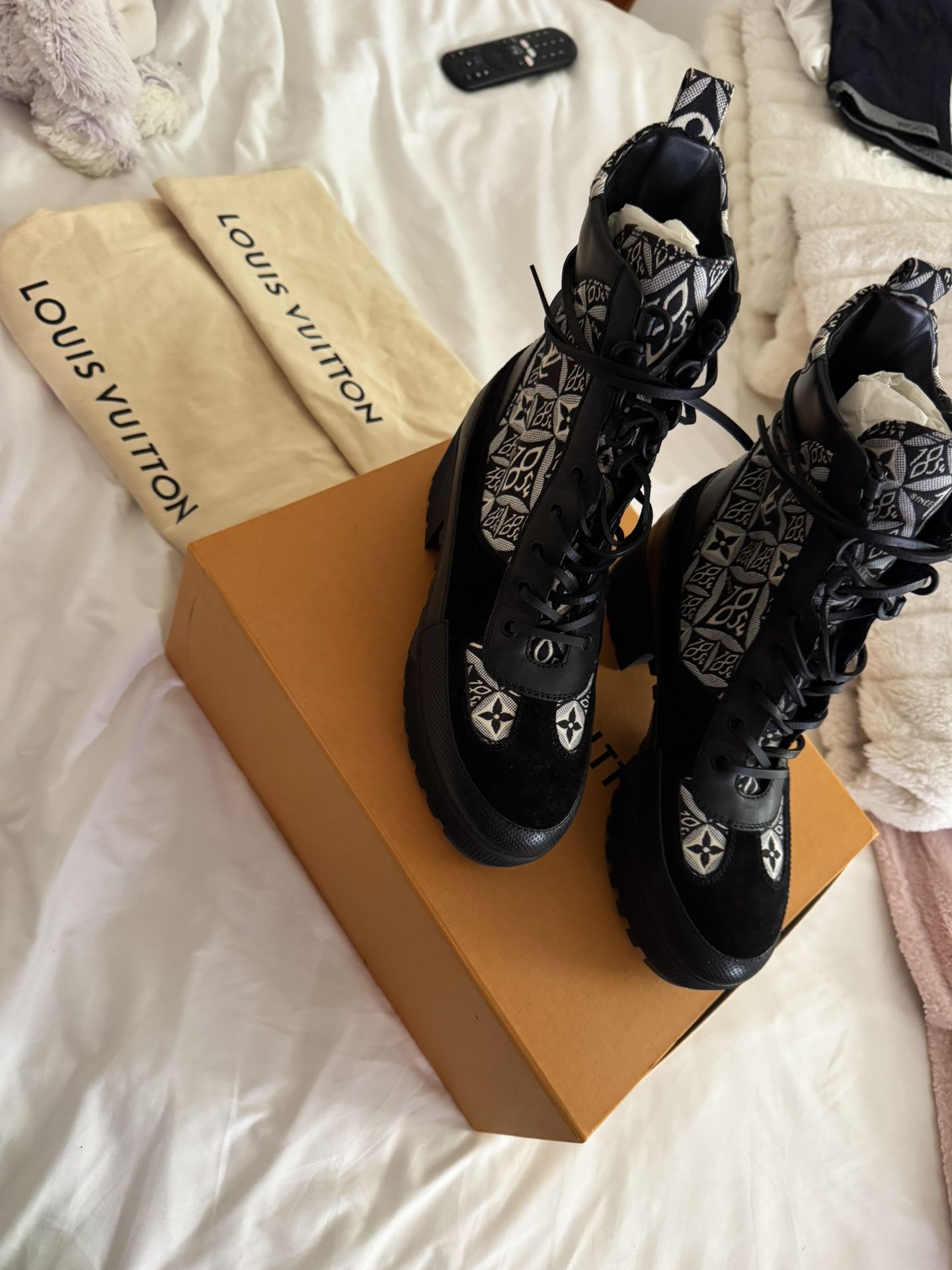 Louis Vuitton 1854 Canvas Combat Boot