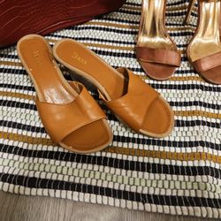 Tan Wedge- Heel Slip -on