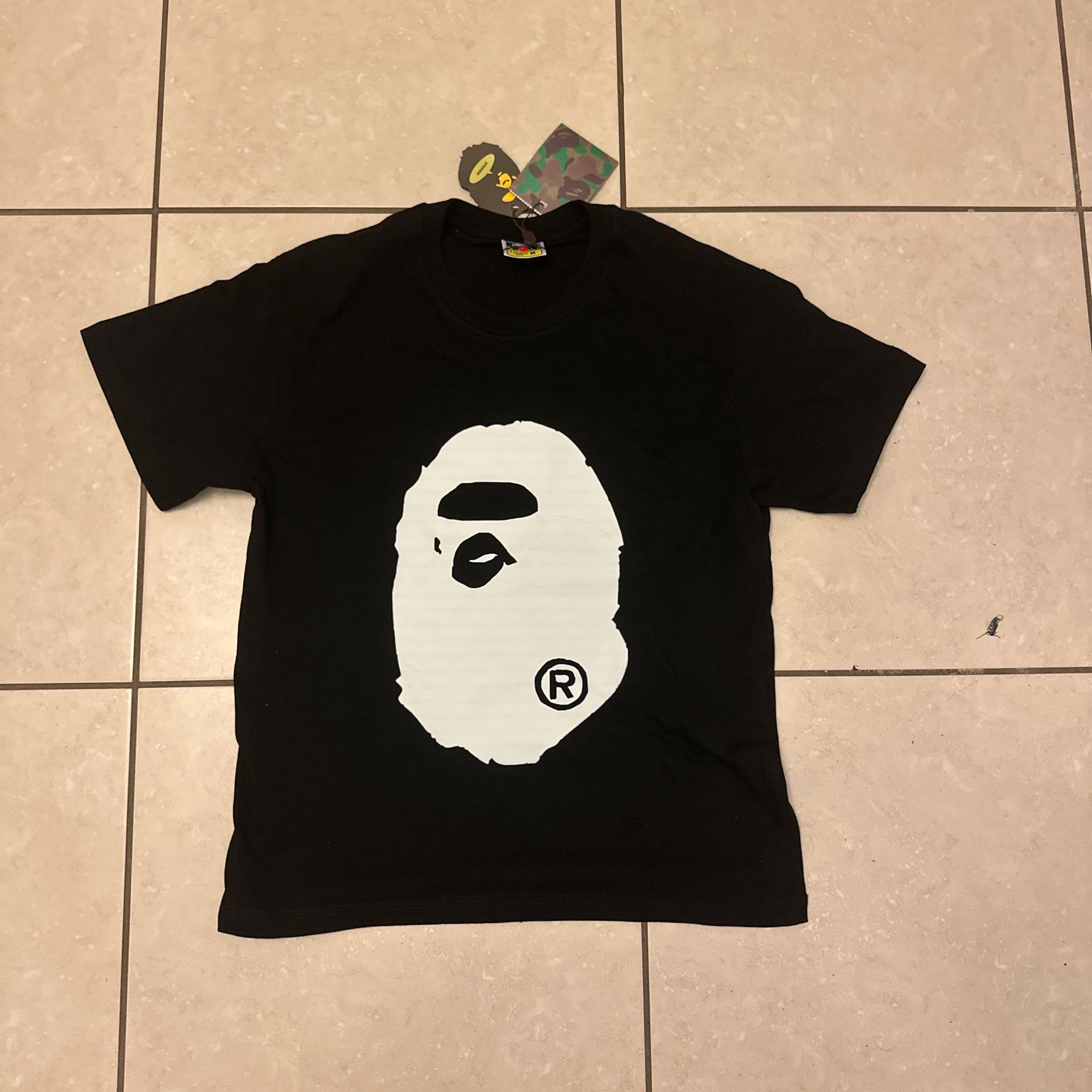 White And Black Bape Tee Size Small