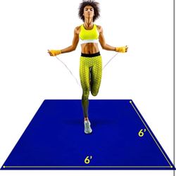 ActiveGear Large Exercise Mat 6 x 6 ft 7mm Thick Premium Square Workout Mat for Home Gym Flooring | Non-Slip Wide Rubber Mat for Fitness, Cardio, HIIT