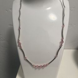 17 Inch Sterling Silver Beaded Necklace