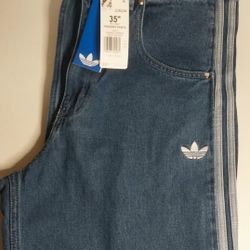 (New) Adidas Firebird Loose Denim Pants.