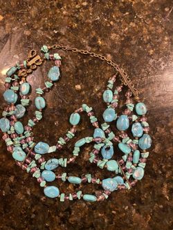 stone turquoise classic necklace from 1933 Soviet Union era