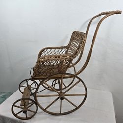 Victorian Wicker Stick &Ball Doll Buggy Stroller Late 1800s to Early 1900s RARE