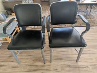 Vintage aluminum and vinyl chairs