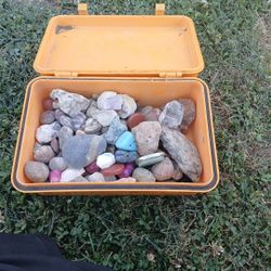 Box Of Rocks And  crystals.