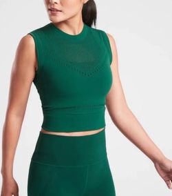 Athleta Pavana Crop Tank- Small In Forest Green
